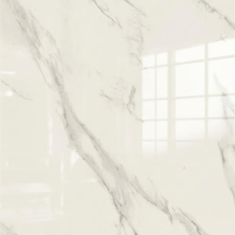 WXJ6301 24"x24" Polished Procelain Tile White Carrara 4pcs/16sf/box $1.19/SF 2000SF+ $1.09/SF 4000SF+ $0.99/SF (No Return No Exchange No Claim on Broken) - Home Idol Vancouver Richmond Surrey