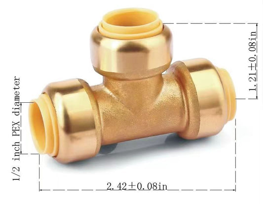 61001 pex bite tee 1/2" $5.99/PC 10PCs+ $4.99/PC B6
