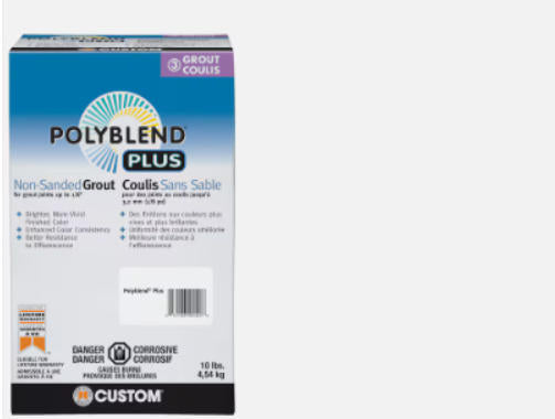 Custom Building Products Polyblend Plus NON SANDED GROUT 10LB (USAGE: WALL TILE) Any Color $17.99/box 4boxes+ $15.99/box *On Sale Don't Miss the Boat*
