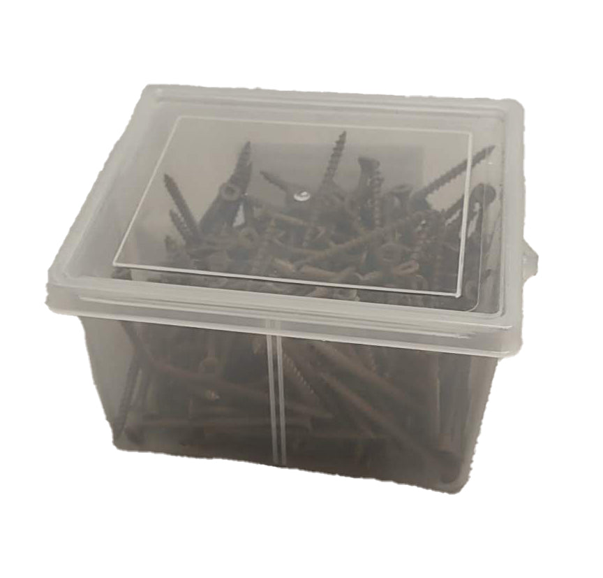 Construction screws A Square recess flat head with 4 nibs under head cut thread hardened yellow zincplate #8X2-1/2" $6.99/1KG/box