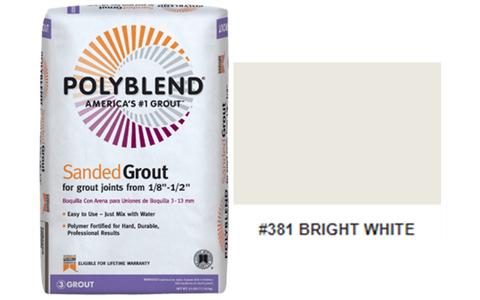 #381 BRIGHT WHITE SANDED GROUT PLUS 25LB  (USAGE: FLOOR TILE) $26.99/BAG 10BAGS+ $25.99/BAG  (in stock 10-20 pcs)