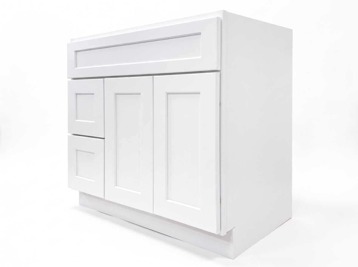 36" Vanity Left/Right Reversible Drawer $349/PC 10PCS+ $339/PC VSD36 white plywood body solid wood door 878mmH x 876mmW x 450mmD 34-5/8"W x 34-1/2"H x 17-3/4"D phase 3 - Home Idol Vancouver Richmond Surrey