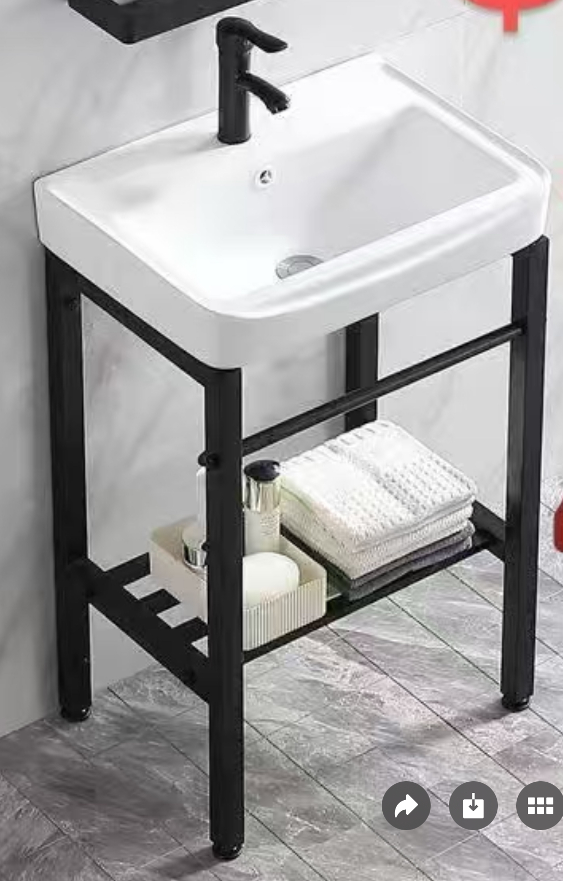 4336 Bathroom Laundry Sink Set White with Stainless Steel Bracket 430*360*770mm 17"x14"x30" $79/PC 10PCS+ $69/PC A5.5