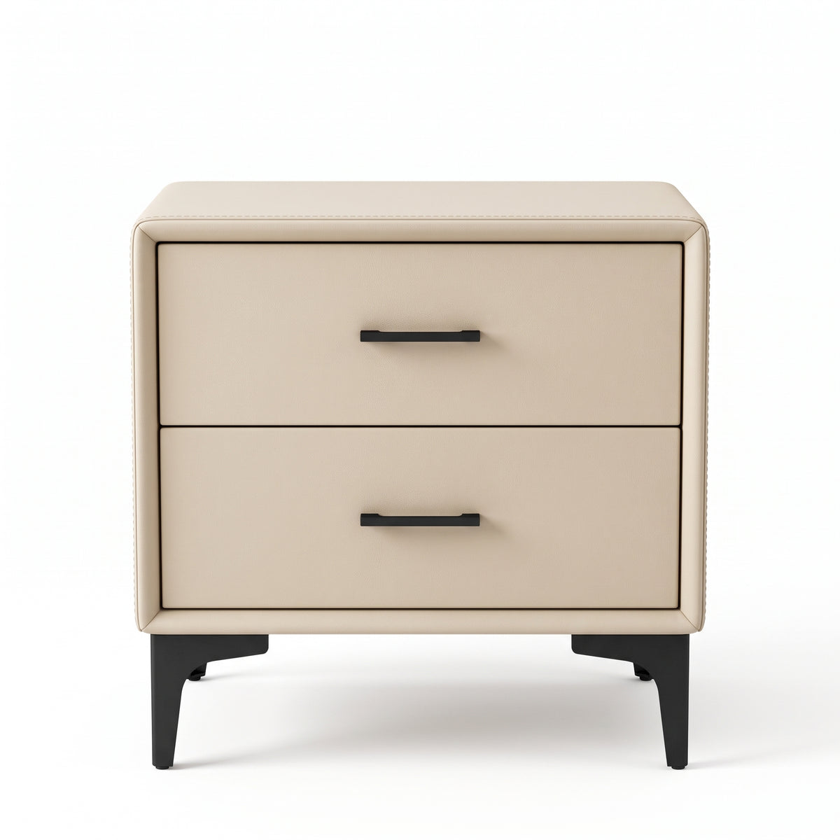 Q123-1 Bedside Table Double Drawer Modern Small Cabinet Storage Cabinet with metal Milk Tea Color 500x400x490mm 20"x16"x19" $79/PC *On Sale Don't Miss the Boat*