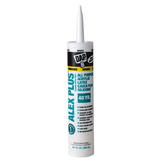 ALEX PLUS CAULK W/SILICONE WHITE 300ML $2.99/PC 24PCS+ $2.89/PC