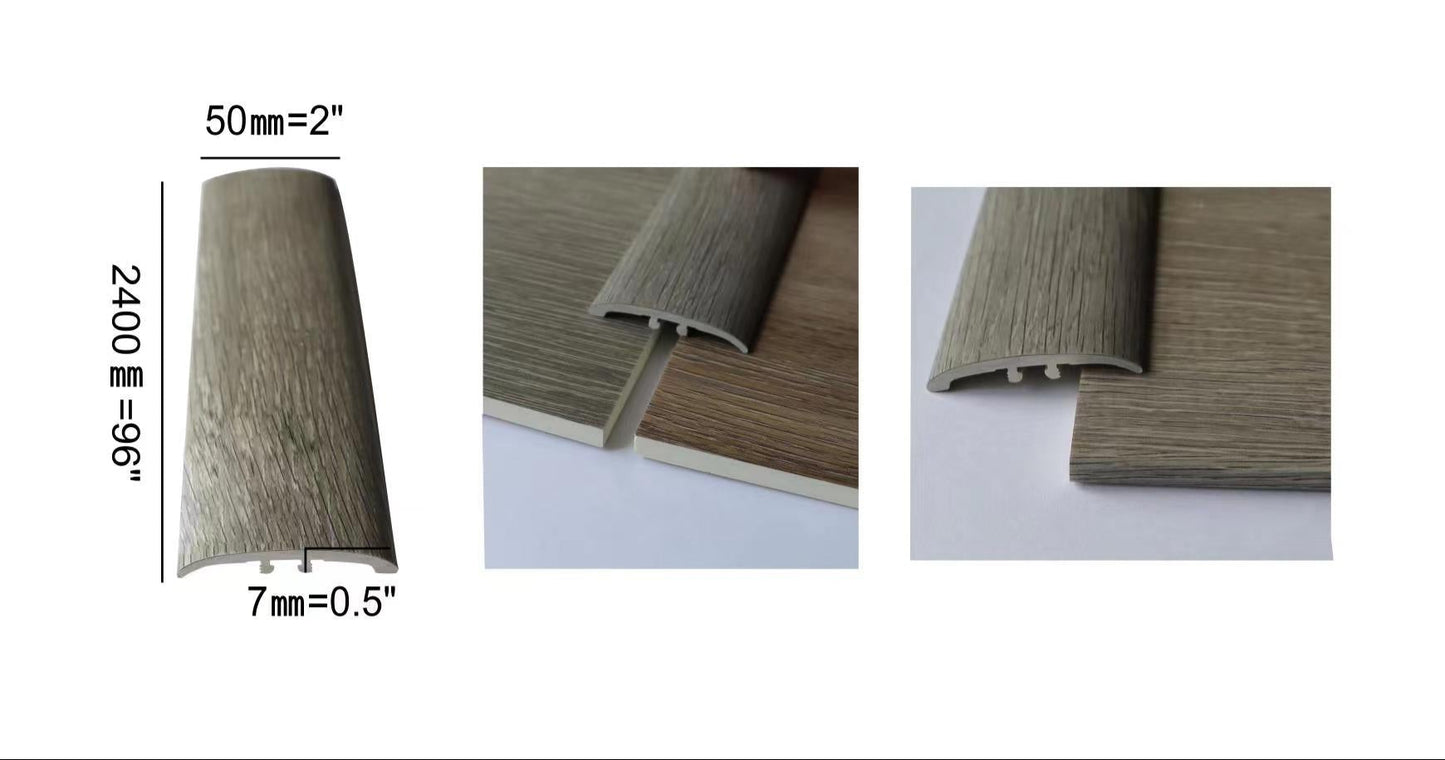 R7MM *Limited Edition*  umbrella multi purpose moulding (reducer & t-moulding) 2400x50x7mm (95"H*2"W*7mm) 8 feet long $6/pc A2.5