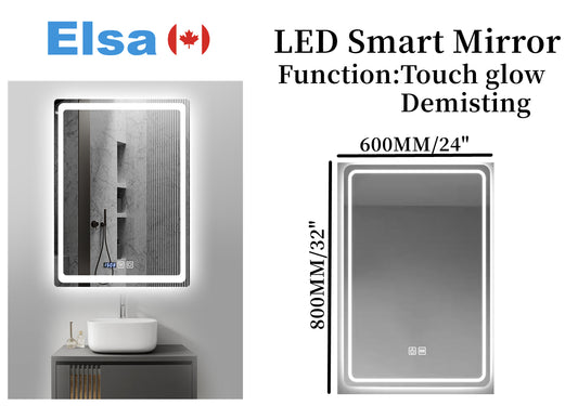 Led mirror fog resitance bathroom led vanity mirror touch switch cool white 600x800mm 24"x32" $89/PC 10PCs+ $79/PC B3