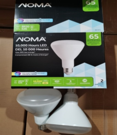 NOMA LED GLOBE BR30 65W COOL WHITE 5000K 2PCS/BOX $6/BOX B10.5