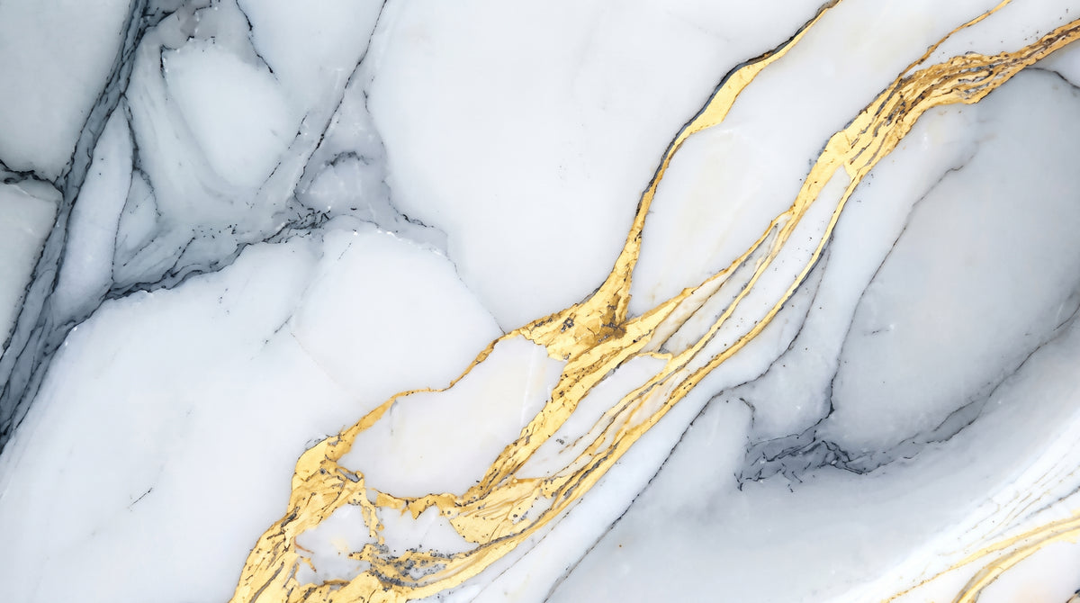 6D B60122 24"X48" POLISHED GOLD WHITE BLUE TILE 3PCS/BOX 24SF/BOX $1.49/SF 3000SF+ $1.39/SF (No Return No Exchange No Claim on Broken)