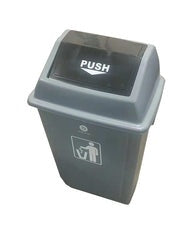 MEDIUM GREY PLASTIC GARBAGE BIN WITH FLIPPING LID 40L $13