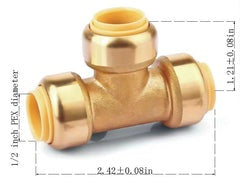 61001 pex bite tee 1/2" $5.99/PC 10PCs+ $4.99/PC B6