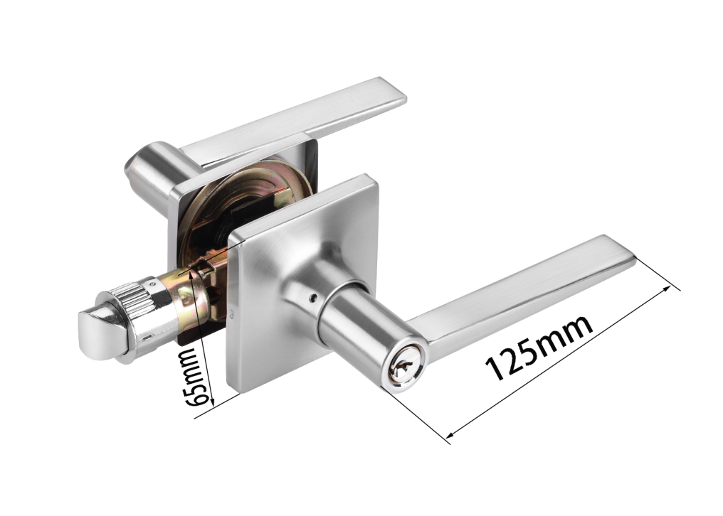 square lever chrome lock 604ET-SN with key entry Lock $17.5/pc