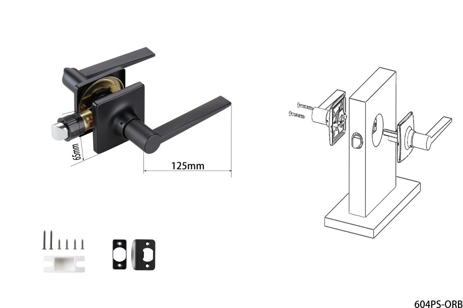 *PROMOTION* square lever Black lock 604PS-ORB Passage Lock $9.99/pc B1.5