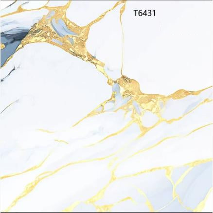 T6431 Polished Procelain Tile White Gold Gray 24"x24" 4pcs/16sf/box $1.19/SF 2000SF+ $1.09/SF 4000SF+ $0.99/SF (No Return No Exchange No Claim on Broken) - Home Idol Vancouver Richmond Surrey