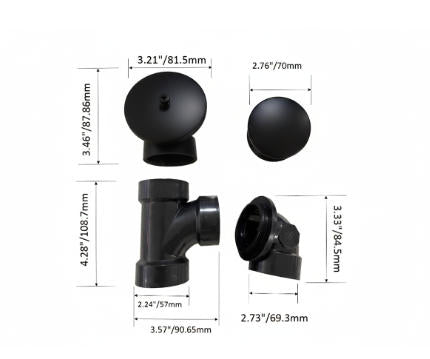 BLack ABS Bathtub overflow with drainer pop-up drain (Waste and overflow) $23.99/PC 10PCS+ $22.99/PC B12