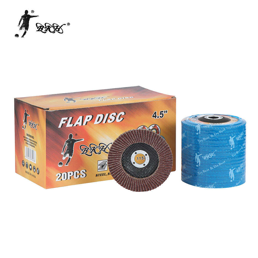 4.5" FLAP WHEEL FOR GRINDING METAL BLADE 20PCS/BOX SOLD BY BOX $19.50/PACK 10packs+ $17.99/pack AI phase 1