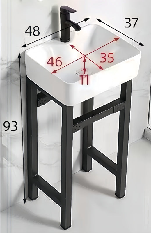 4837 Bathroom Laundry Sink Set White with Stainless Steel Bracket 480*370*930mm 19"x15"x37" $79/PC 10PCS+ $69/PC A5.5