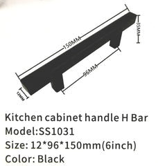 black T bar cabinet handle 6" 12*96*150mm $1.99/PC 100pcs+ $1.49/pc mix and match B2.5