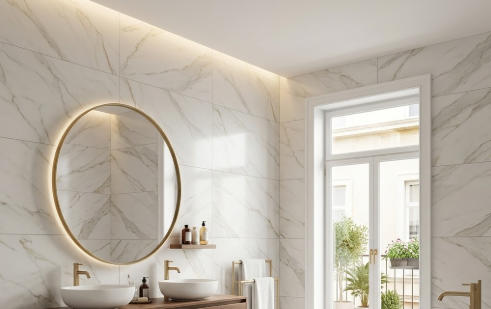 TSJx234017-120 24"x48" Polished Porcelain Tile Carrara 3pcs/24sf/box $1.29/SF 2000SF+ $1.19/SF (No Return No Exchange No Claim on Broken)
