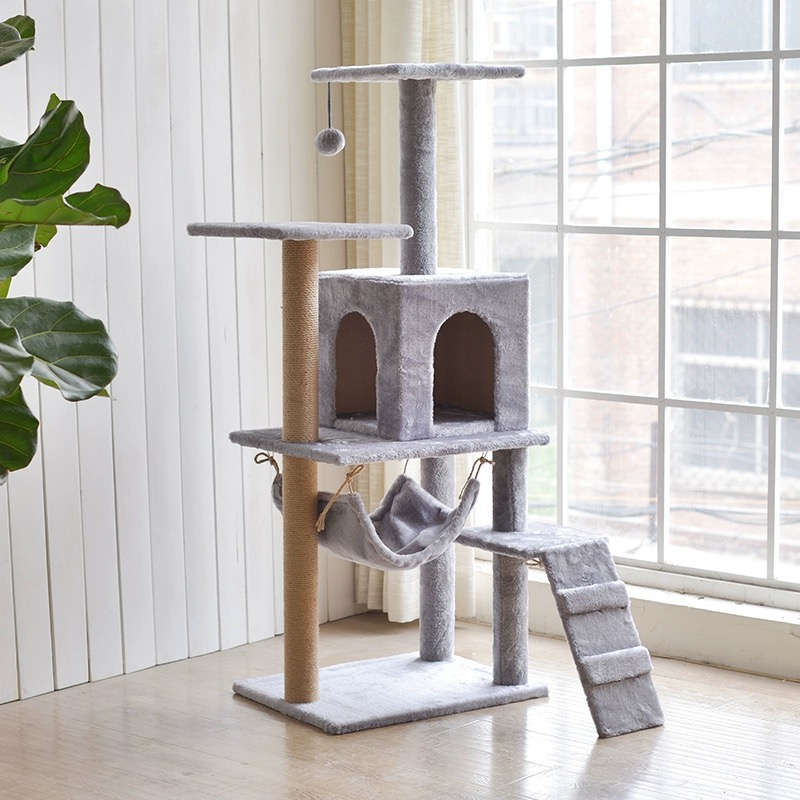 4 LEVELS 49" CAT TREE WITH 2 MOUSE TOYS+SWING BED+HIDEOUT BOX (BIG) $39