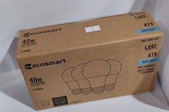 ECOSMART LED GLOBE A19 5000K COOL WHITE 4PCS/BOX $6/BOX $9.99/2BOX($4.99/BOX) B10.5