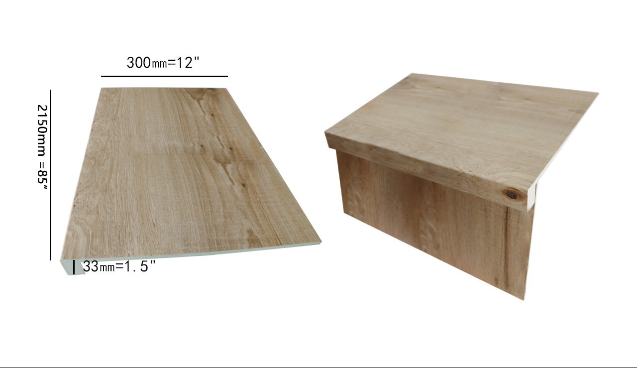 Juliet(608) wpc big stair nose stair tread wide 2150x300x33mm (85"H x 12"W x1.25"D) 7 feet long $29.99/pc *First Come First Serve* - Home Idol Vancouver Richmond Surrey