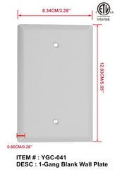 blank plate 1g wall plate scc-c $0.89/PC 10PCs+ $0.69/PC B4