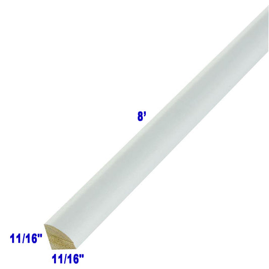 Primed Pine Finger Jointed Quarter Round Moulding 11/16" x 11/16" x 8' $7.50/PC  ##