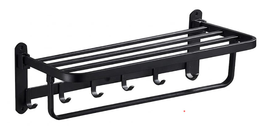 Foldable Double Towel Rack 600mm/24" Black $19.99/pc (Was $39.99/pc)