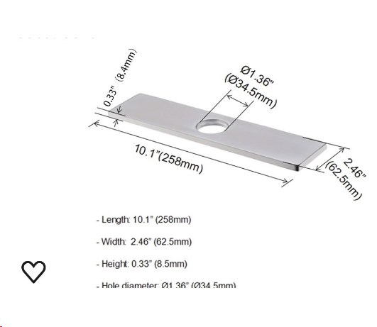 250mm / 10" kitchen cover plate chrome $6.99/pc A8