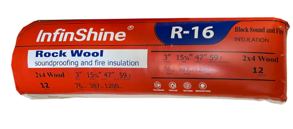 Rock Wool Insulation R-16 3" x 15-1/4" x 47" 76mm x 387mm x 1200mm 12pcs/59.7sf/pack $89/pack