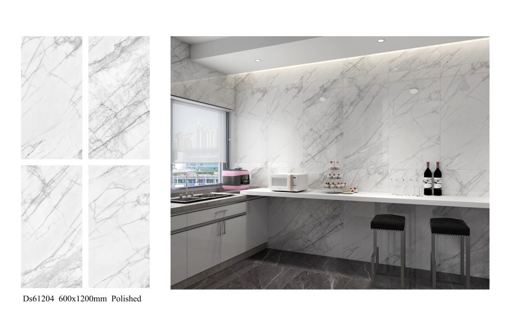 4D DS61204 *Limited Edition* 24"x48" Full Polished Glazed Porcelain Tile Wall/Floor 3pcs/24SF/box $1.29/SF 3000SF+ $1.19/SF A1.5 was $2.29/SF
