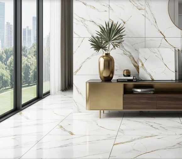 *Dealer Only* 6615 24"x24" Polished Porcelain Tile Calacatta Gold 4pcs/16sf/box $1.39/SF 2000SF+ $1.29/SF (No Return No Exchange No Claim on Broken)
