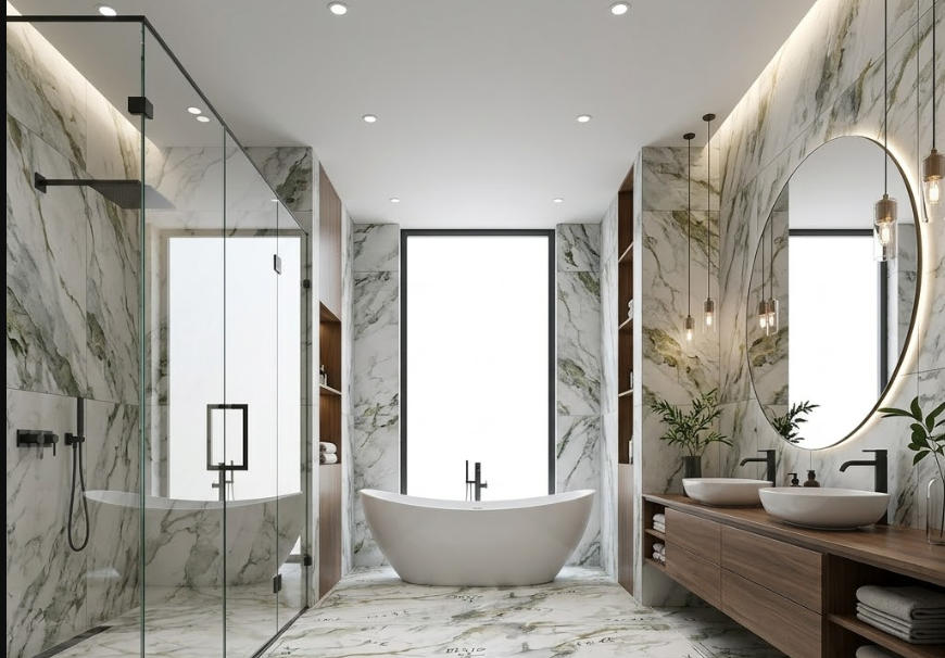 DIX10 24"x48" Polished Porcelain Tile White with green and grey veining 3pcs/24sf/box $1.29/SF 2000SF+ $1.19/SF (No Return No Exchange No Claim on Broken)