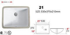 A21 square bathroom sink undermount 21"x15"x8"(530x370x210mm) $19.99/pc 10pcs+ $17.99/pc A5
