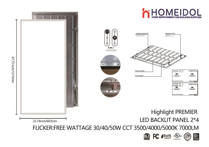 led panel light 2pcs/box 2'x4' dimmable 60w 3CCT 3500/4000k/5000k 9000 lumen ul $59/pc 2pcs/box $118/box 10boxes+ $99/box A11