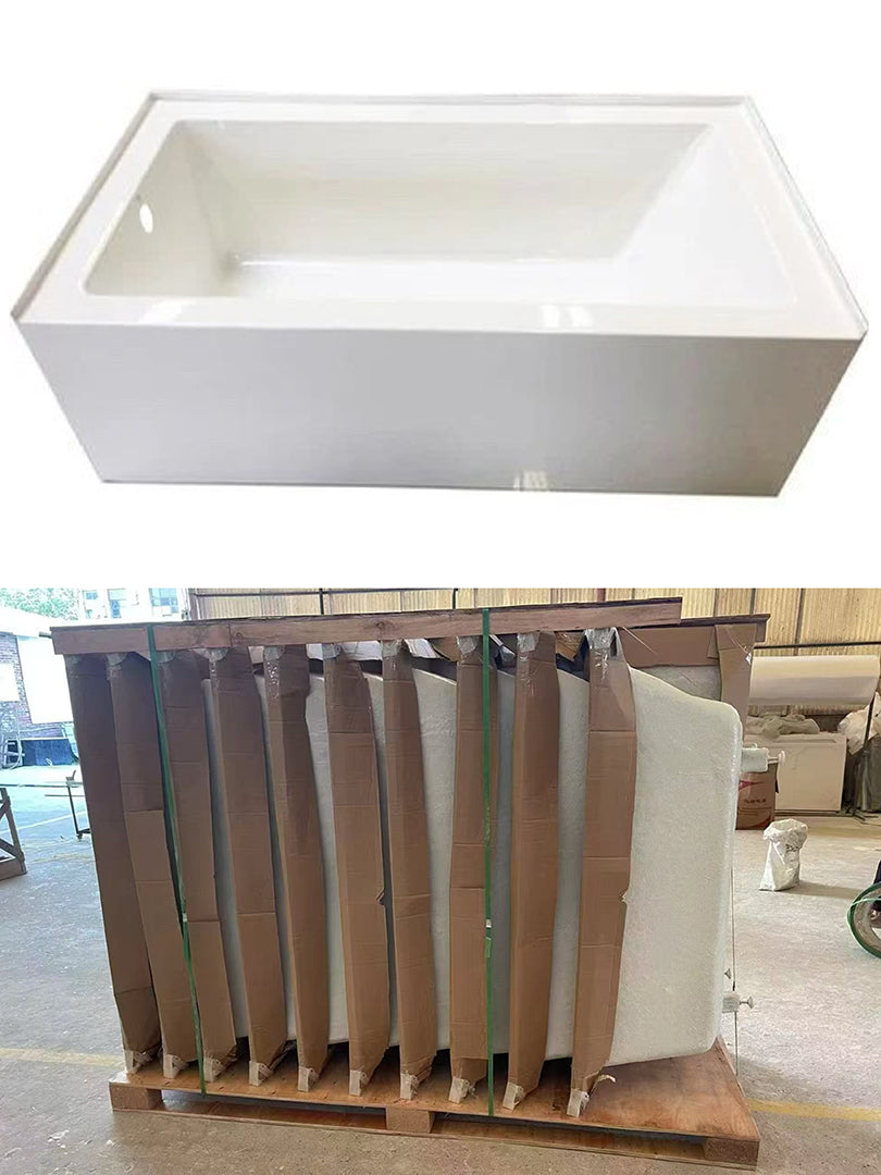 Bathtub Half Carton Left With Box $199 flush style acrylic B-7128L 60"x32"x20"/1520x806x510mm A4