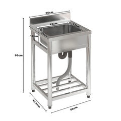 GYXG 001 $199/PC 10PCS+ $149/PC Stainless steel laundry sink 60x65x80+10cm 24"x26"x32"+ 4" water baffle single sink (not include drain and abs parts) AI
