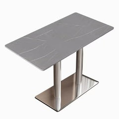 A6012 Rectangular Table With Gray top Seats 2 black base 1400x800x730mm 55"x31-1/2"x28-3/4" $149 - Home Idol Vancouver Richmond Surrey