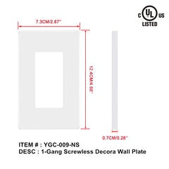 1g decorative wall plate screwless FW-SL01 $1.49/PC 10PCs+ $1.19/PC B4