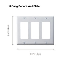 3g white 3 gang decorative wall plate $1.99/PC 10PCs+ $1.69/PC B4
