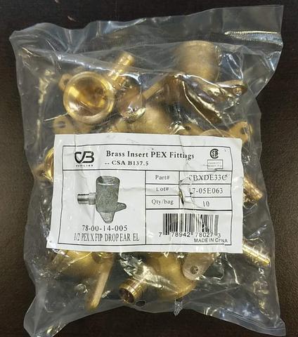 62501Q c pex-crimp X female 3 hole dropear 90 10pc/bag 1/2" $3.99/pc