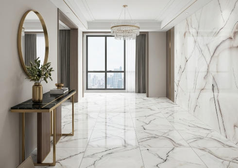 J661 24"x24" Polished Porcelain Tile White Onyx with Black and Smoke Veining 4pcs/16sf/box $1.19/SF 2000SF+ $1.09/SF 4000SF+ $0.99/SF (No Return No Exchange No Claim on Broken)