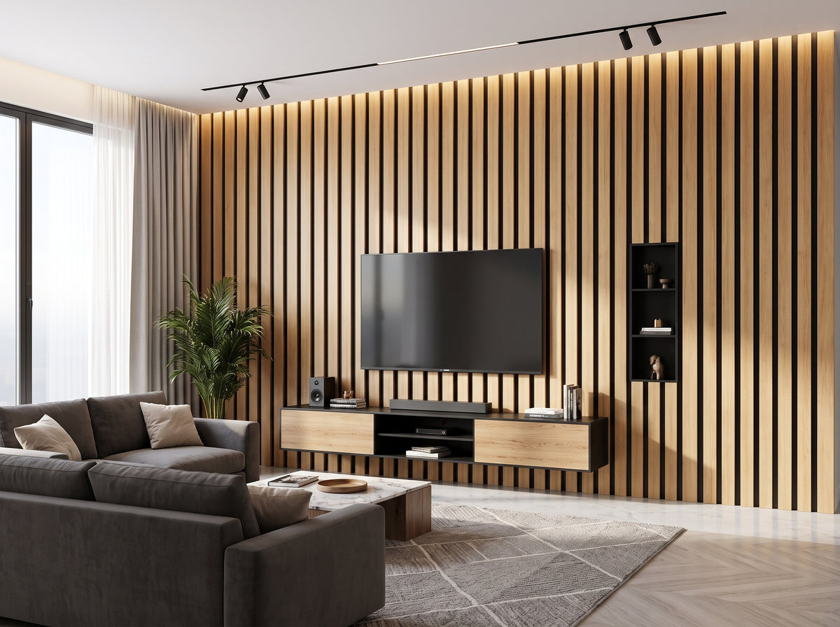 WPC WALL PANEL WPC-02 Light Brown with black strip 6" x 10'(160 x23 X 2900mm) $14.99/PC x 4PCs(20SF) = $59.96/BOX 20BOX+ $51.96($12.99/pc) SOLD BY BOX