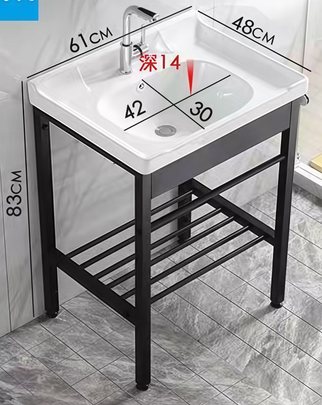 6148 Bathroom Laundry Sink Set White with Stainless Steel Bracket 610*480*830mm 24"x19"x33" $79/PC 10PCS+ $69/PC A5.5