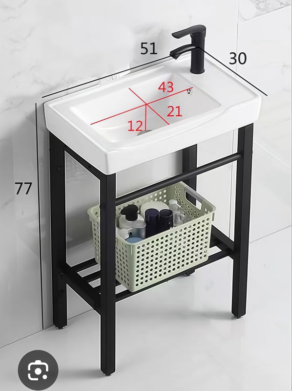 5130 Bathroom Laundry Sink Set White with Stainless Steel Bracket 510*300*770mm 20"x12"x30" $79/PC 10PCS+ $69/PC A5.5