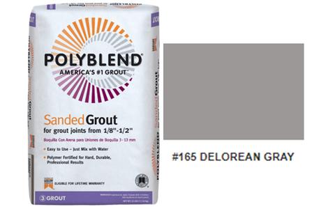 #165 DELOREAN GRAY SANDED GROUT PLUS 25LB  (USAGE: FLOOR TILE) $26.99/BAG 10BAGS+ $25.99/BAG (in stock 10-20 pcs)