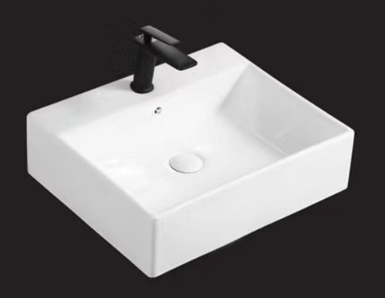 SN-207 art basin square bathroom sink topmount sink with single faucet hole 510x450x150mm = 20"x18"x6" $49
