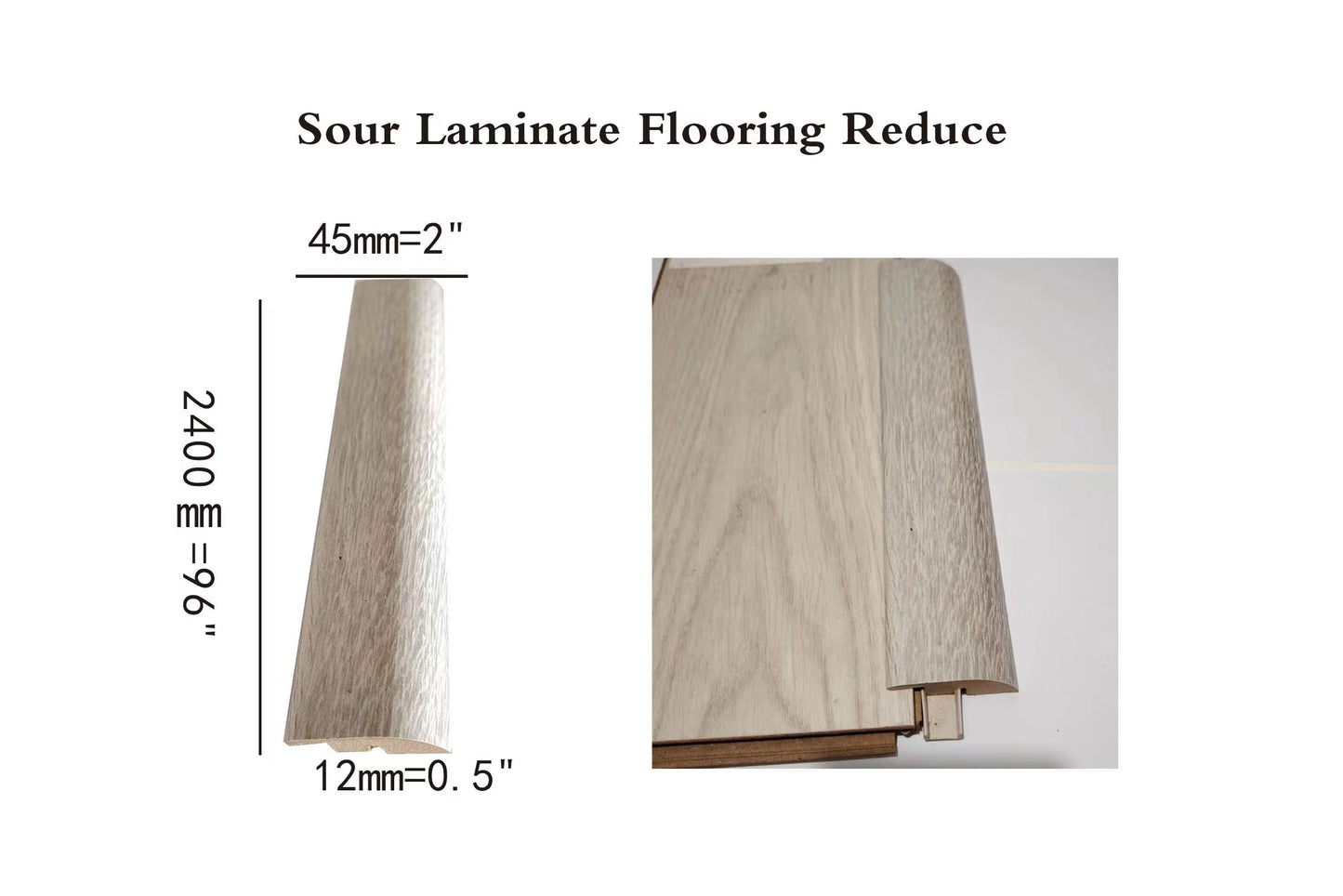 Laminate floor moulding Sour Reducer 2400x44.5x14mm 8feet long