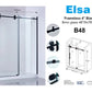 B48 Upgrade 8mm black frameless shower door 4'x6' 1220X1930mm/48"x76"  $269